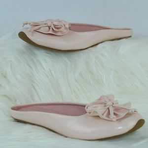 3/$25 Light Pink Slide on Flats with Bow Flower